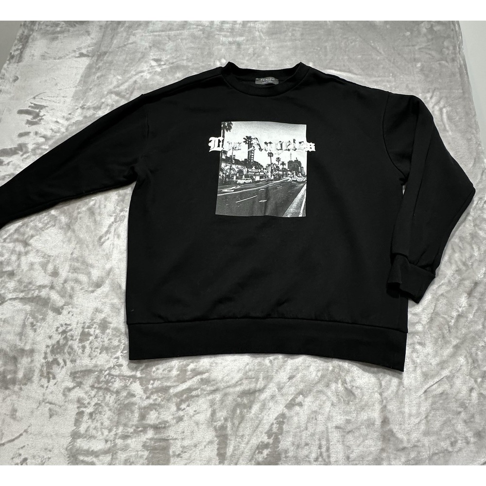 Primark Sweatshirt Men's Size‎ Large Los Angeles Graphic Print Crew Neck EUC